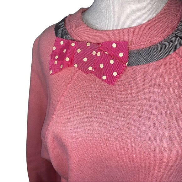 Vintage 1980's Pannill Knitting Co Women's M Medium Sweater Ruffles Peplum Pink - Picture 2 of 9